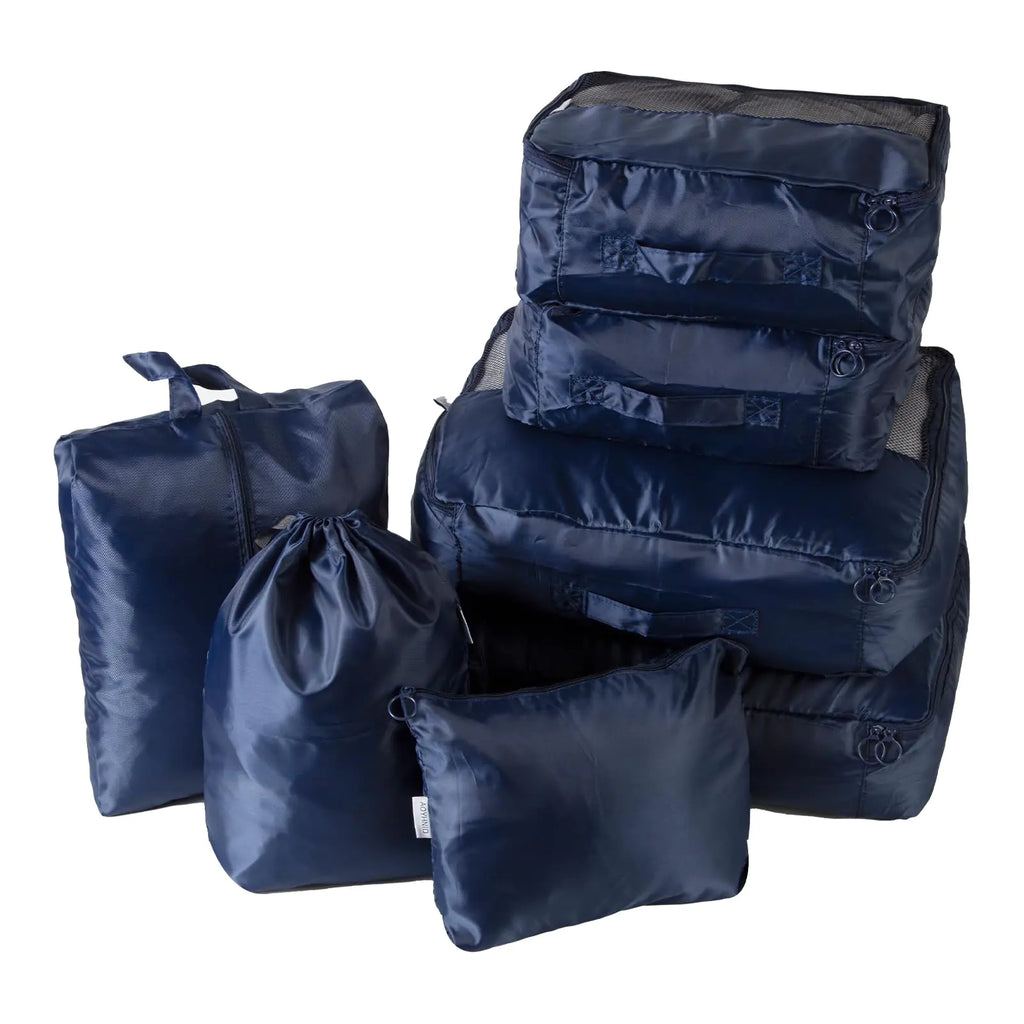 VoyageWise 7-Piece Packing Cube Set - Navy Blue