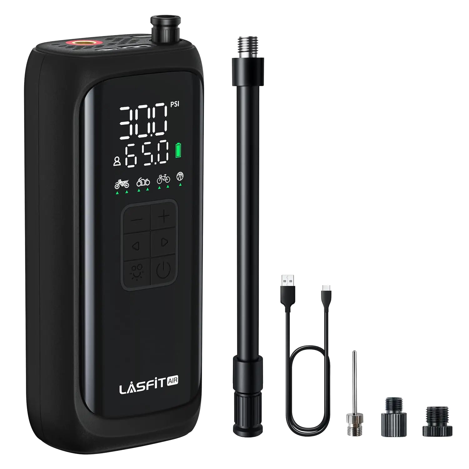 LASFIT BM1 Pro Bike Air Pump - Electric & Portable with Digital Gauge