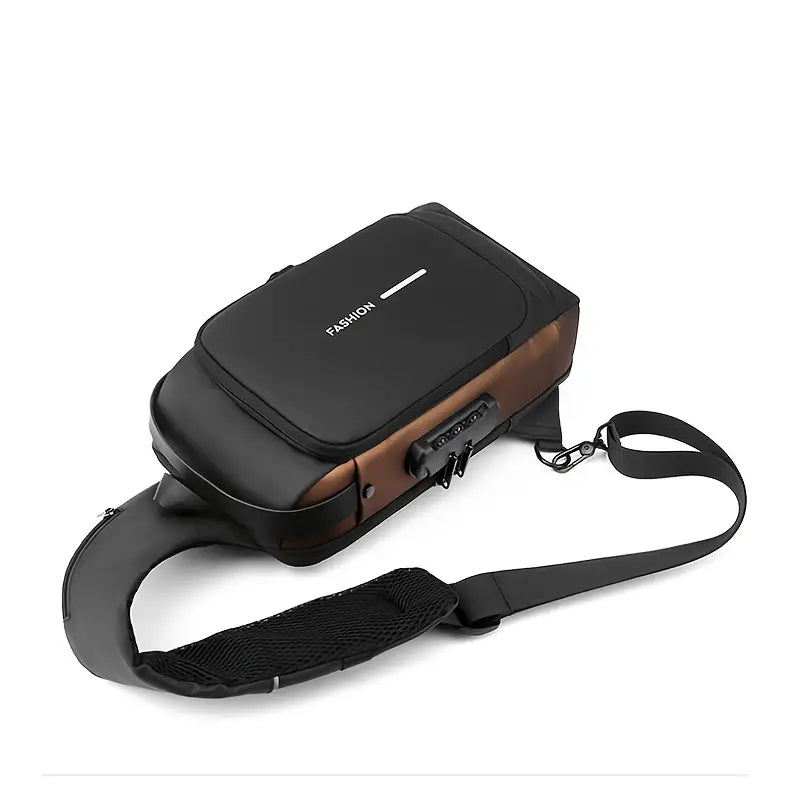 Men's Wear-resistant Oxford Crossbody Sling Bag with USB