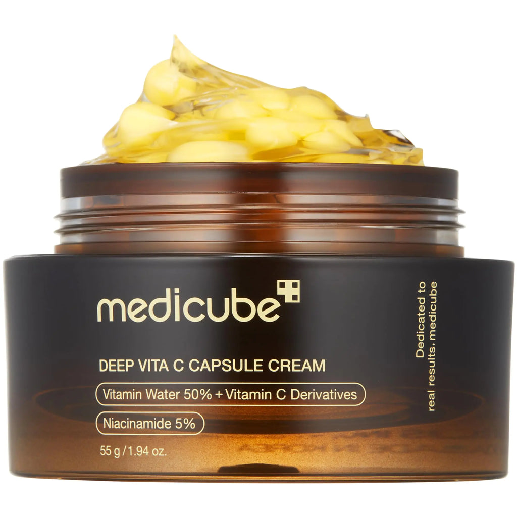 Medicube Deep Vitamin C Golden Capsule Face Moisturizer - Liposome Capsules For Wrinkles Skin Radiance