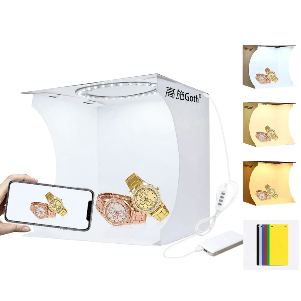 LED Ring Photo Studio Portable Lighting Kit (3 Colors)