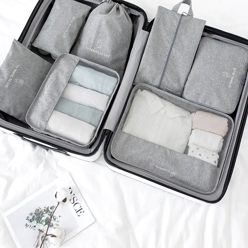 Travel 7-Piece Packing Organizer Set for Luggage