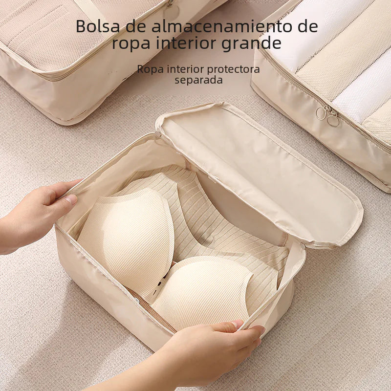 7-Piece Travel Packing Cubes Set for Clothes Storage