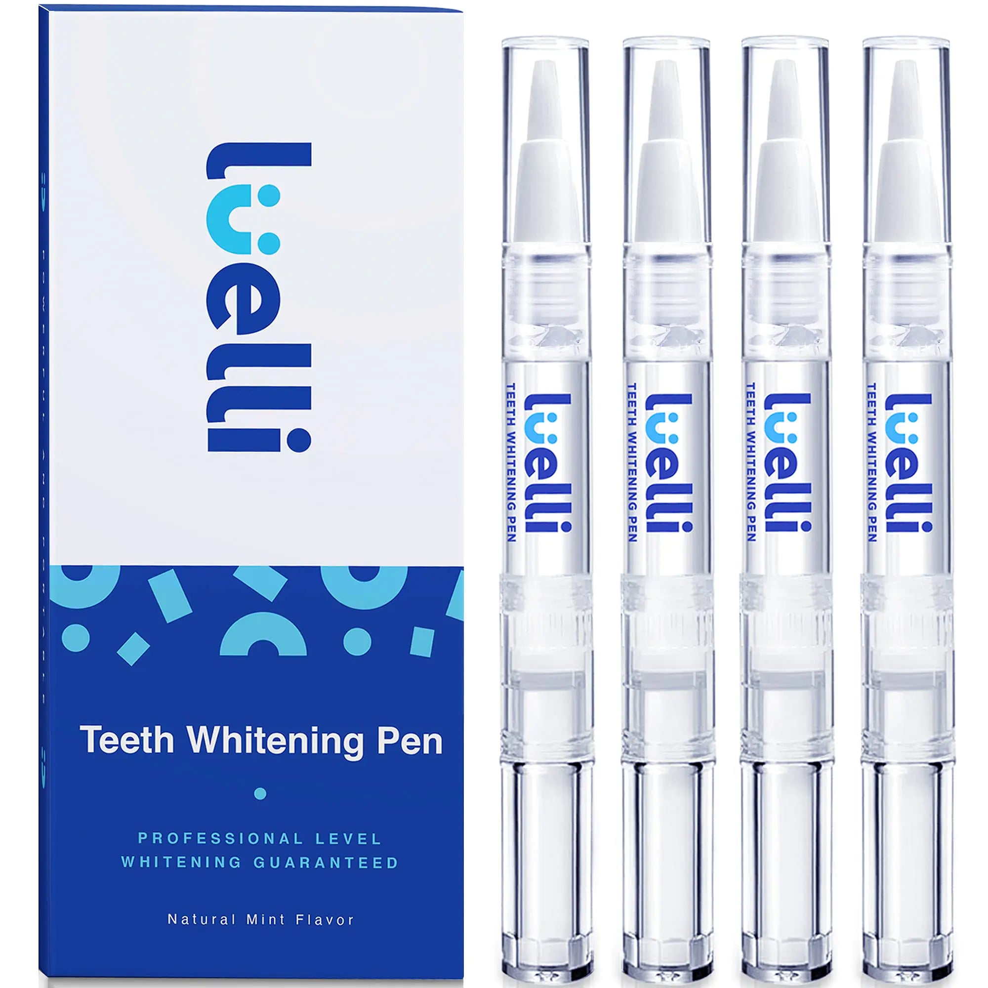 LUELLI Max Strength Teeth Whitening Gel Pens 4-Pack