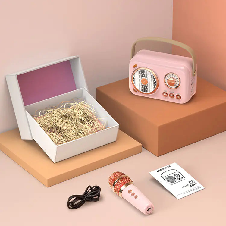 Mini Bluetooth Karaoke Microphone Speaker Gift