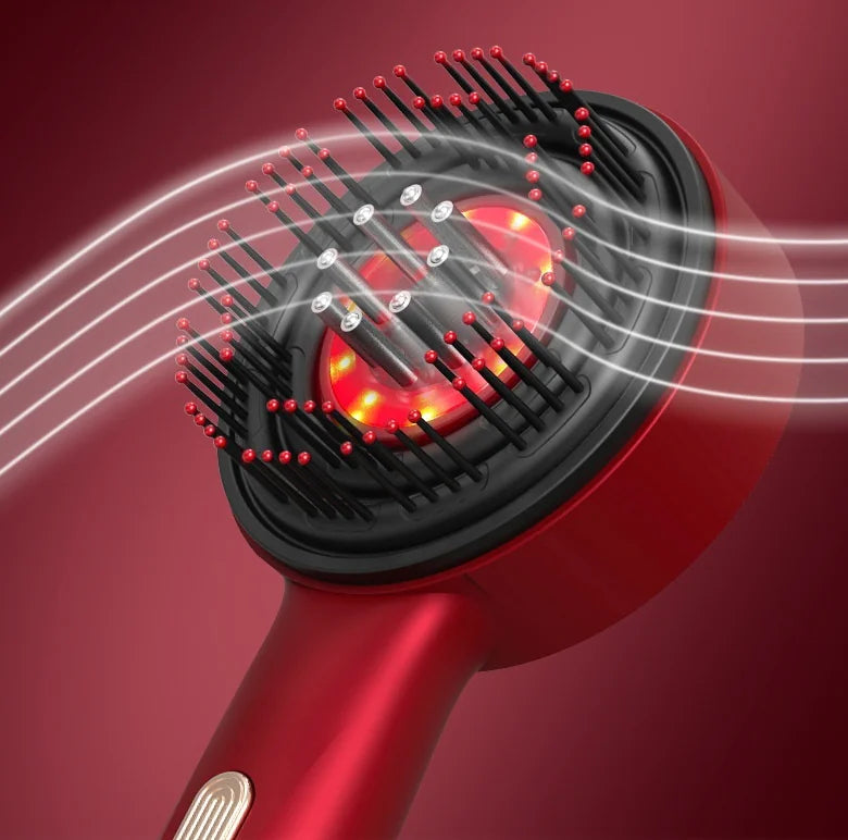 Vibrating Massage Comb with Red Light Therapy