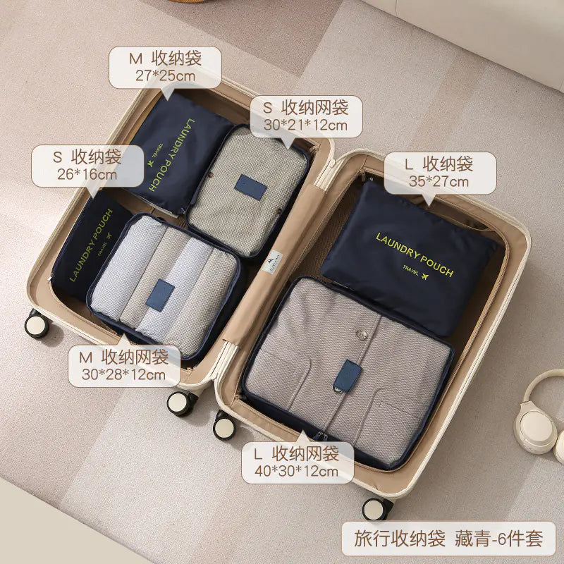 7-Piece Travel Packing Cubes Set for Clothes Storage