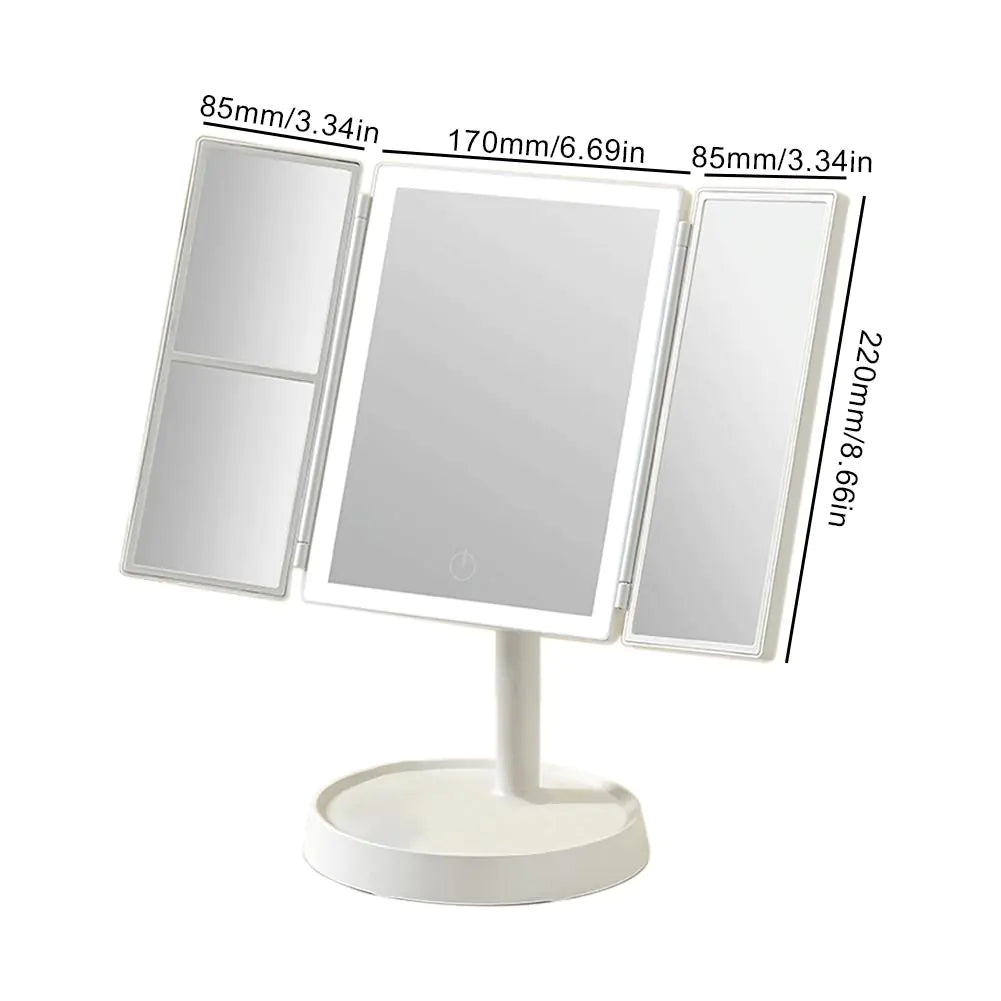 LED Desktop Vanity Mirror with Smart Daylight Lighting