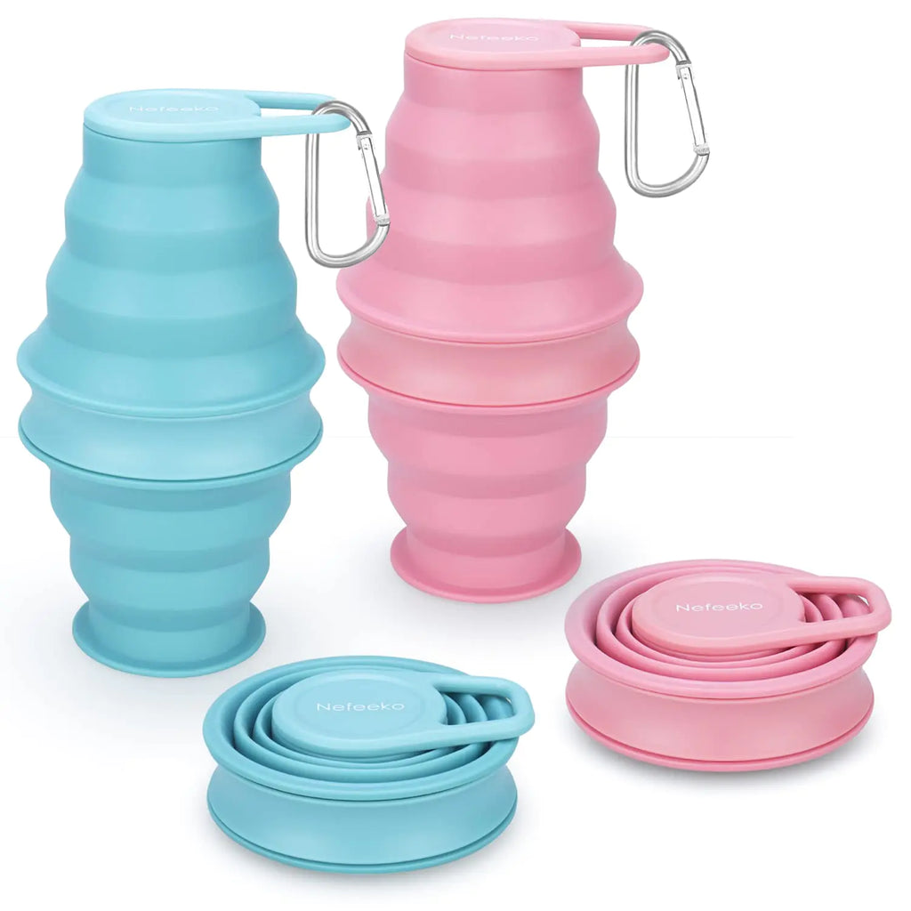 Nefeeko 2-Pack Collapsible Travel Water Bottles