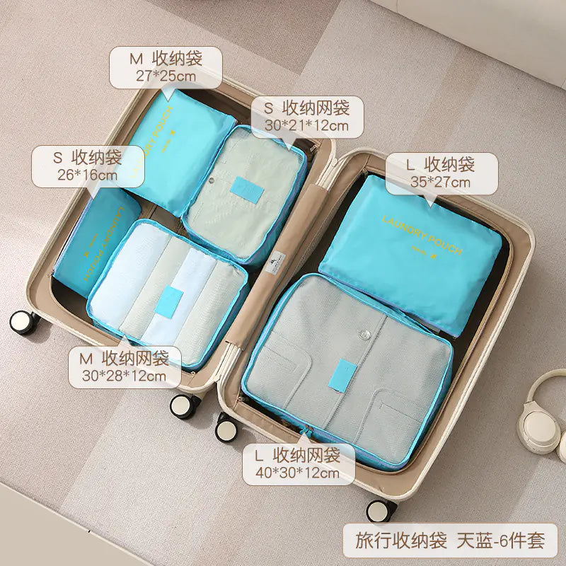 7-Piece Travel Packing Cubes Set for Clothes Storage