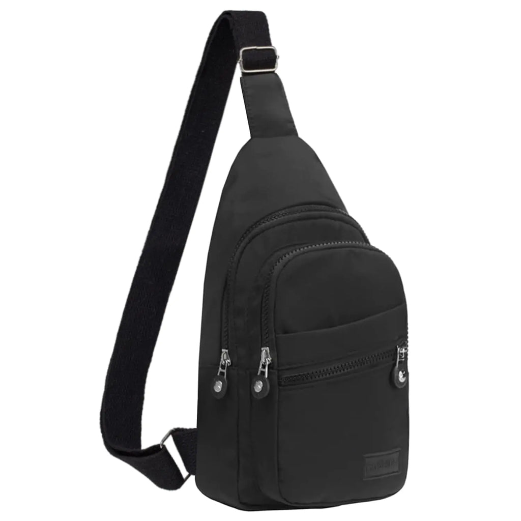 Compact Sling Crossbody Backpack for Outdoor Adventures - Black