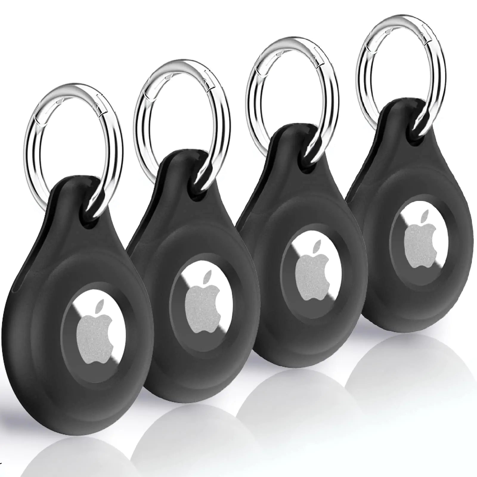 4-Pack Black Silicone Airtag Holders