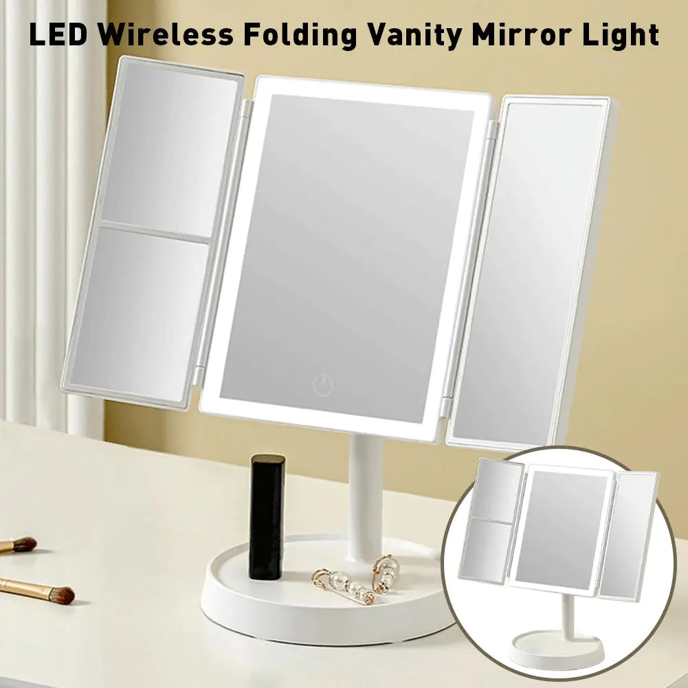 LED Desktop Vanity Mirror with Smart Daylight Lighting