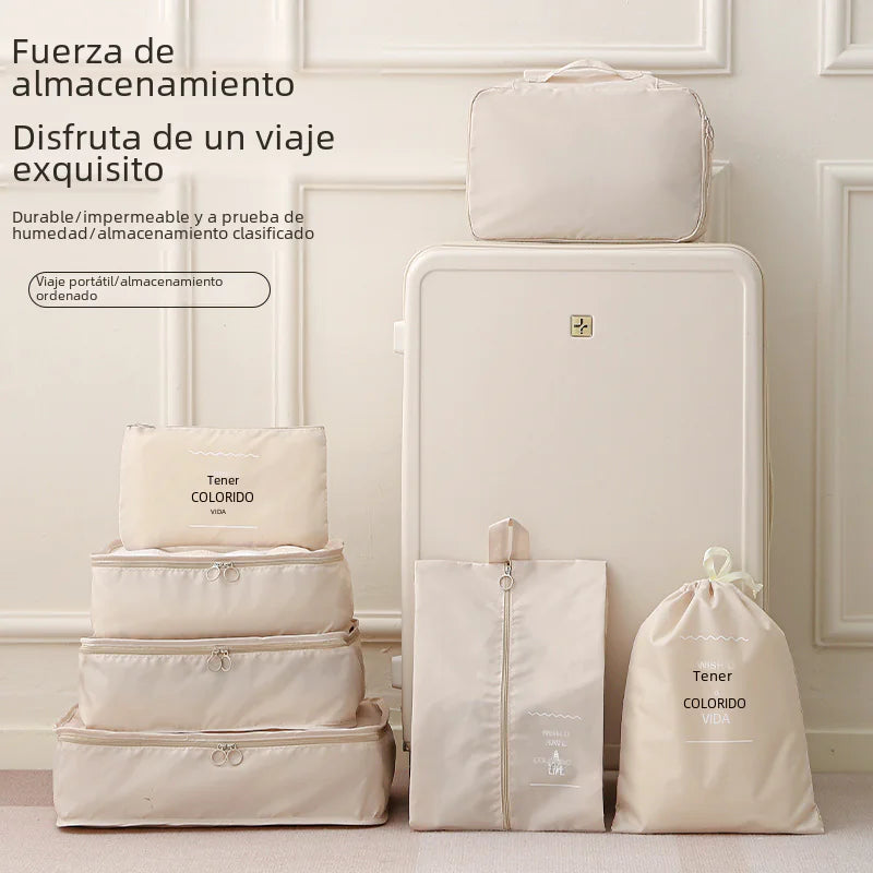 7-Piece Travel Packing Cubes Set for Clothes Storage