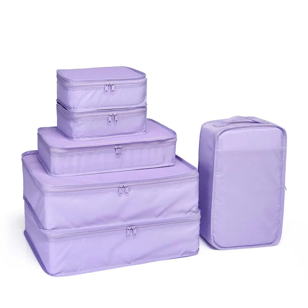 JJ POWER Essential Packing Cubes with Shoe Pouch (Purple)
