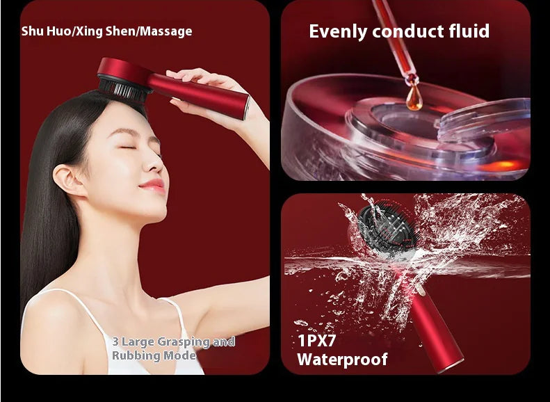 Vibrating Massage Comb with Red Light Therapy
