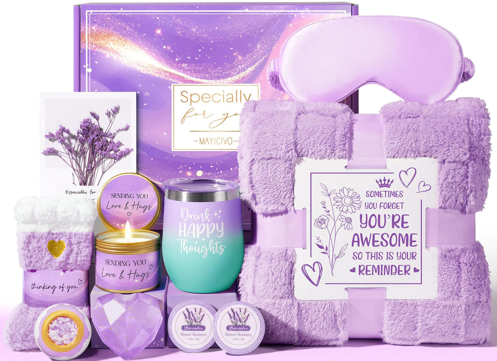 Lavender Bliss Spa Self Care Gift Basket