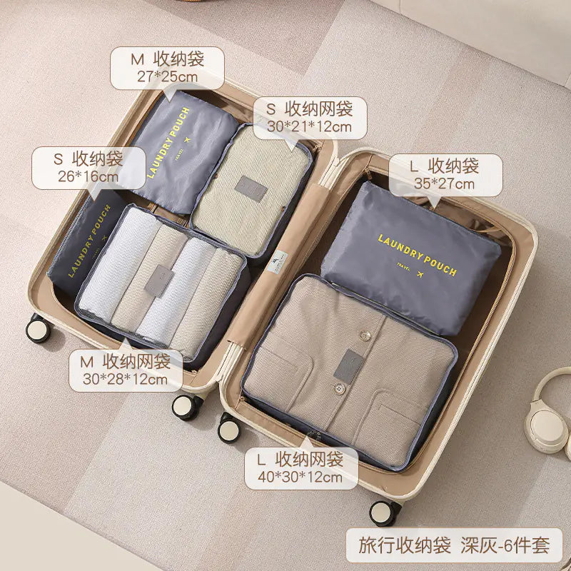 7-Piece Travel Packing Cubes Set for Clothes Storage
