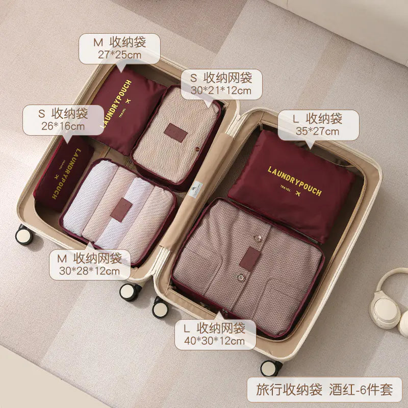 7-Piece Travel Packing Cubes Set for Clothes Storage